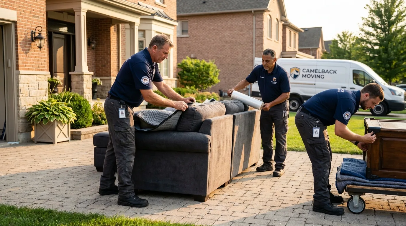 Large estate moving crew wrapping furniture in Mohave Valley, AZ